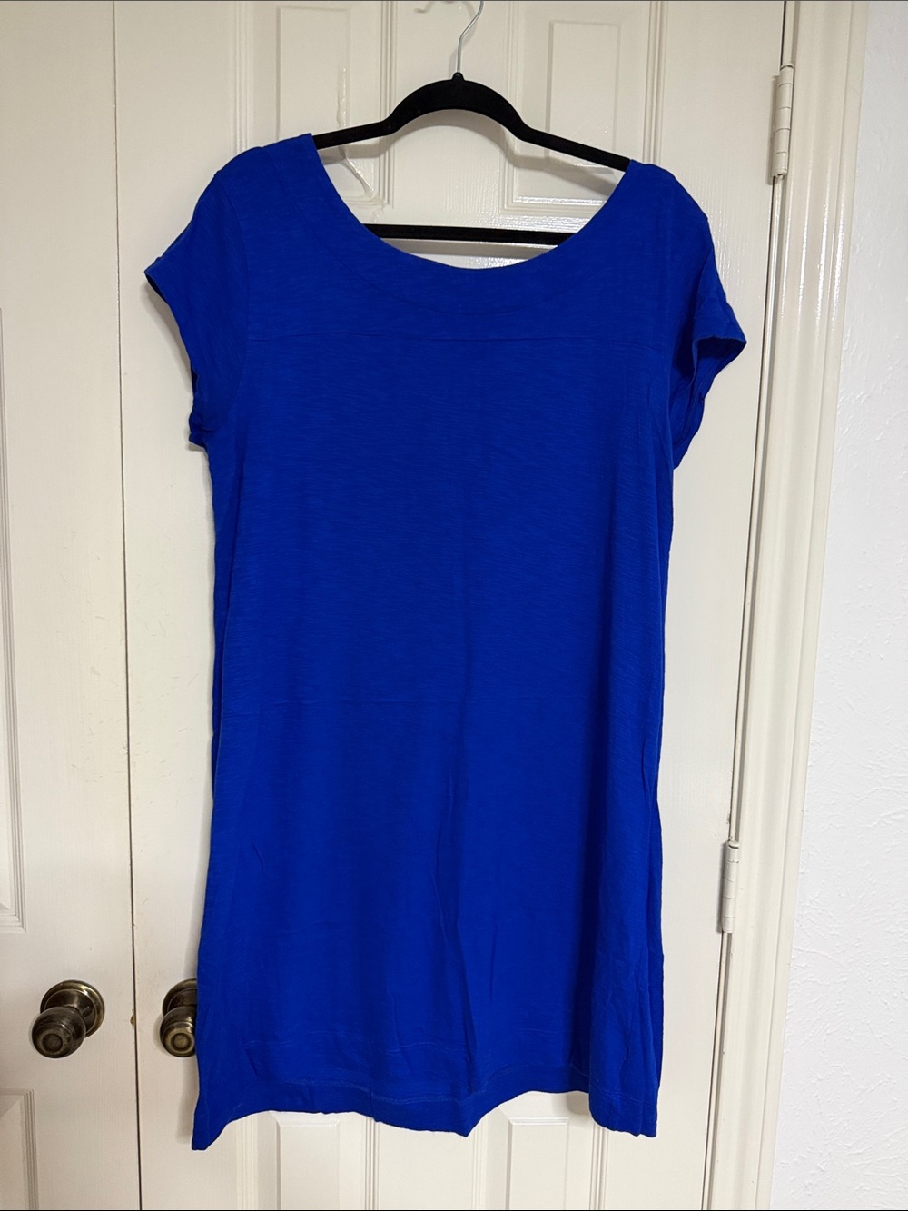 Merona Size L Royal Blue Short Sleeve Zip Dress